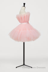 Hot Pink A-line Short Tulle Party Dress