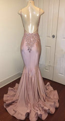 Sexy Mermaid Dusty Rose Sweetheart Shiny Backless Long Prom Dress 2025