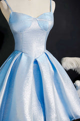 Princess Blue High-Waist A-Line Short Homecoming Dress