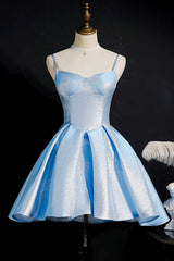 Princess Blue High-Waist A-Line Short Homecoming Dress