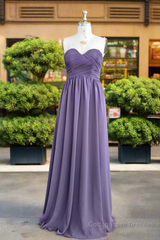 A-line Sweetheart Chiffon Floor-Length Long Bridesmaid Dresses