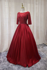 red a line long formal Dresses prom Dresses