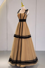 Stylish Tulle Long Prom Dress, A-Line Evening Party Dress