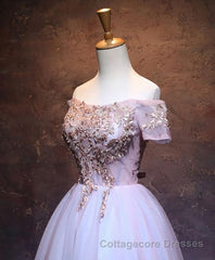 Cute Lace Applique Tulle Short Prom Dress, Homecoming Dress