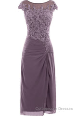 Cap Sleeve Beaded Mother of Bride Dress