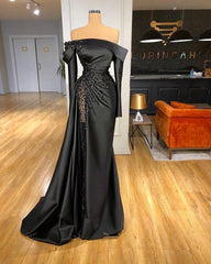 Elegant Evening Dresses, Black Long Prom Evening Dresses, 9785