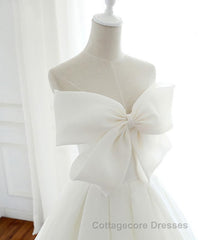 White Sweetheart Long Prom Dress, White Formal Dress