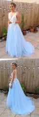 Light Blue Prom Dresses, Dresses For Graduation Party, Formal Dresses