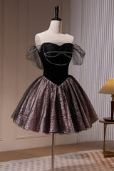 A Line Off the Shoulder Tulle Short Prom Dresses, New Style Homecoming Gown