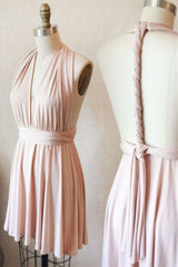 Cute Short A-Line Pink Bridesmaid Dresses