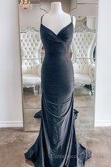 Mermaid Black Long Prom Dress with Cross Back