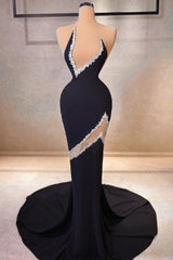 Mermaid V-neck Sleeveless Rhinestone Satin Tulle Prom Dresses