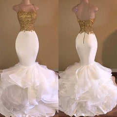 Gold Mermaid Tight Prom Dresses Black Girl Slays