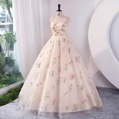 Luxury Floral Embroidery Long Pink Prom Evening Dresses Women Summer Party Formal Occasions Reception Dresses