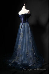 Elegant Off the Shoulder Velvet Floor Length Long Evening Dresses Prom Dresses