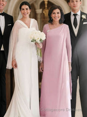 A-Line/Princess Bateau Floor-Length Chiffon Mother of the Bride Dresses