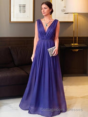 A-Line/Princess V-neck Floor-Length 30D Chiffon Mother of the Bride Dresses With Ruffles