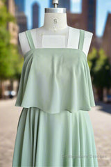 A-line Spaghetti Straps Chiffon Short Bridesmaid Dresses