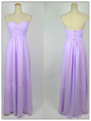 A Line Sweetheart Neck Backless Lilac Long Prom Dresses, Lilac Long Bridesmaid Dresses