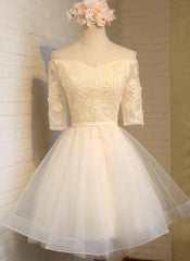 Adorable Knee Length Tulle with Lace Applique Party Dresses, Homecoming Dresses