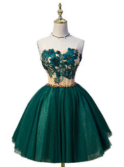 Ball Gown Green Sweetheart Tulle Lace Up Homecoming Dresses