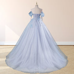 Ball-Gown Tulle Sweetheart Floor-Length Pearls Butterflies Quinceanera Dresses with Appliqued