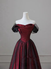 Black and Red Long Prom Dresses Formal Evening Gown