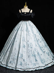 Black Satin Bow Straps Quinceanera Dresses