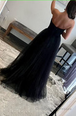 Black Sweetheart Tulle A-Line Prom Dress