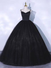 Black Tulle Straps Quinceanera Dresses