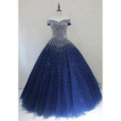 Blue Sequins Ball Gown Off Shoulder Party Dresses Blue Sweet 16 Gown prom Dresses shops