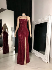 Burgundy sequin long prom Dresses, Special Occasion Dresses