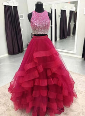 Two Pieces Prom Dresses, Long Dresses, Back To Schoold Party Gown