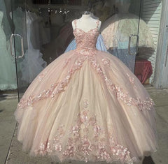 Baby Pink Quinceanera Dresses, Elegant Prom Dresses, Long Evening Dresses