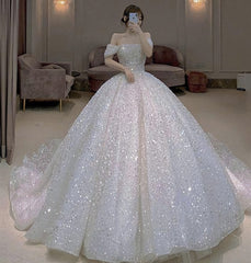 Amazing Tulle Sequins Ball Gown Dresses, Formal Prom Dresses