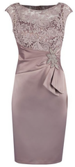 Sheath Grey Bateau Cap Sleeves Mother Of The Bride Homecoming Dresses, With Lace Appliques