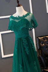 Charming Dark Green Long A-line Party Dresses , Bridesmaid Dresses