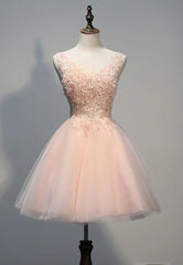 Charming Pearl Pink Tulle Formal Dresses , Lovely Homecoming Dresses