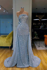 Charming Starpless Sequins Beads Long Prom Dresses Overskirt