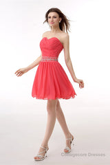 Crystal Chiffon Short Homecoming Dresses