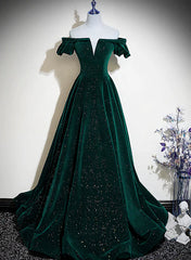 Custom Green Velvet Long Formal Dresses for jexlyn canela