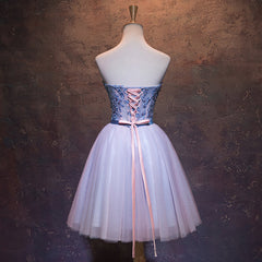 Cute Pink and Blue Homecoming Dress, Tulle Short Prom Dress