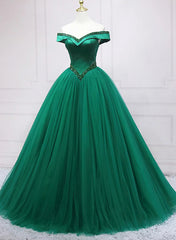 Dark Green Princess Long Formal Dresses Green Party Dresses Sweet 16 Dresses prom Dresses shops