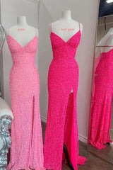 Flattering Mermaid Pink Long Party Dress, Prom Dresses