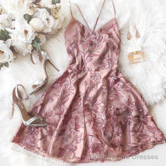 Homecoming Dresses, A Line Pink Short Dress