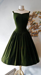 1950S Vintage Prom Dresses, Dark Green Homecoming Dresses