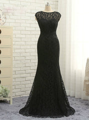 Elegant Black Mother Of The Bride Dresses Mermaid Cap Sleeves Lace