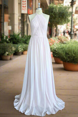 Elegant Halter Keyhole Chiffon Bridesmaid Dress