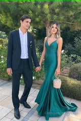 Elegant Mermaid Green Long Prom Dresses Formal Dress