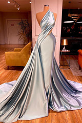 Elegant One Shoulder Long Mermaid Evening Dresses Ruffles Online